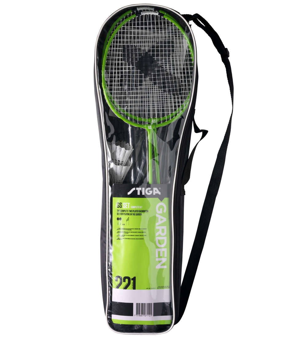 Stiga Badmintonsæt - Ketcher/Net/Fjerbolde - Grøn m. 2 Ketchere