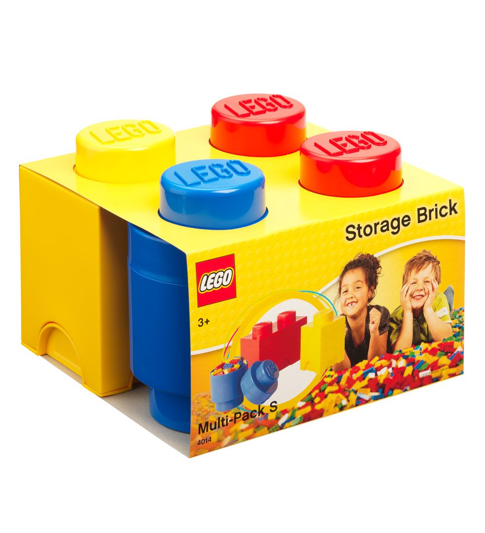 LEGO® Storage Opbevaringsbokse - 3-pak - 18x25x12,5 cm - Blå/Gul