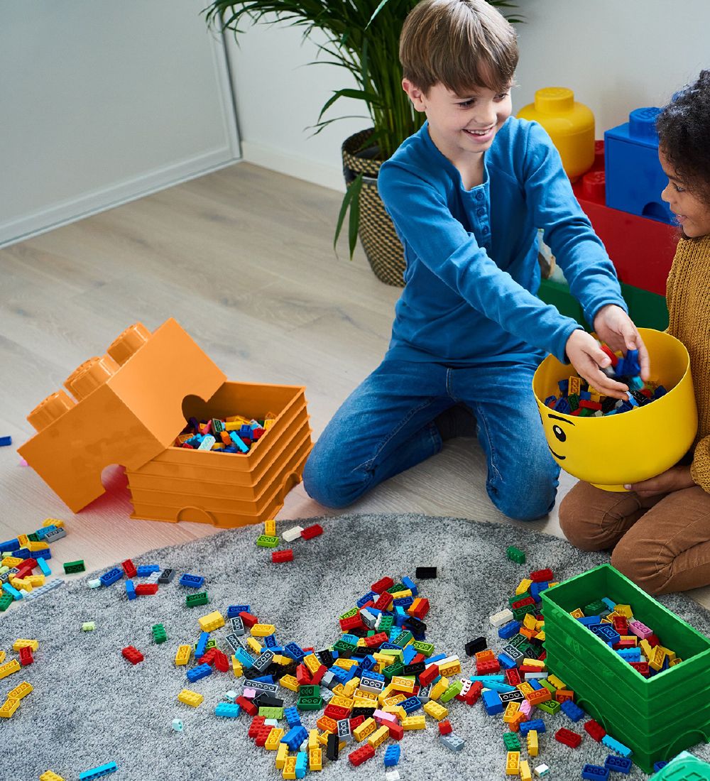 LEGO Storage Opbevaringsboks - 4 Knopper - 25x25x18 - Bright Or