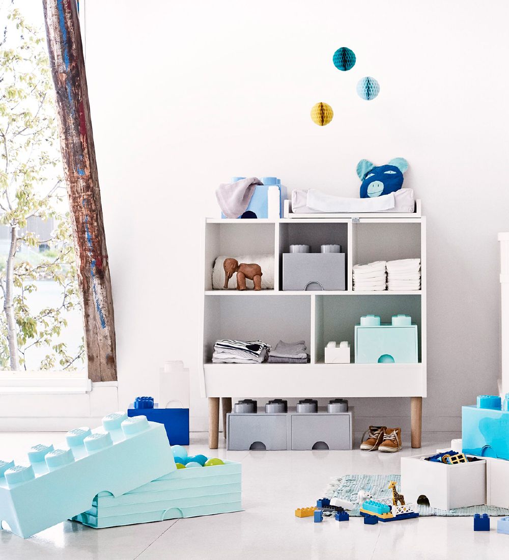 LEGO® Storage Opbevaringsboks - 8 Knopper - 50x25x18 - Aqua Ligh