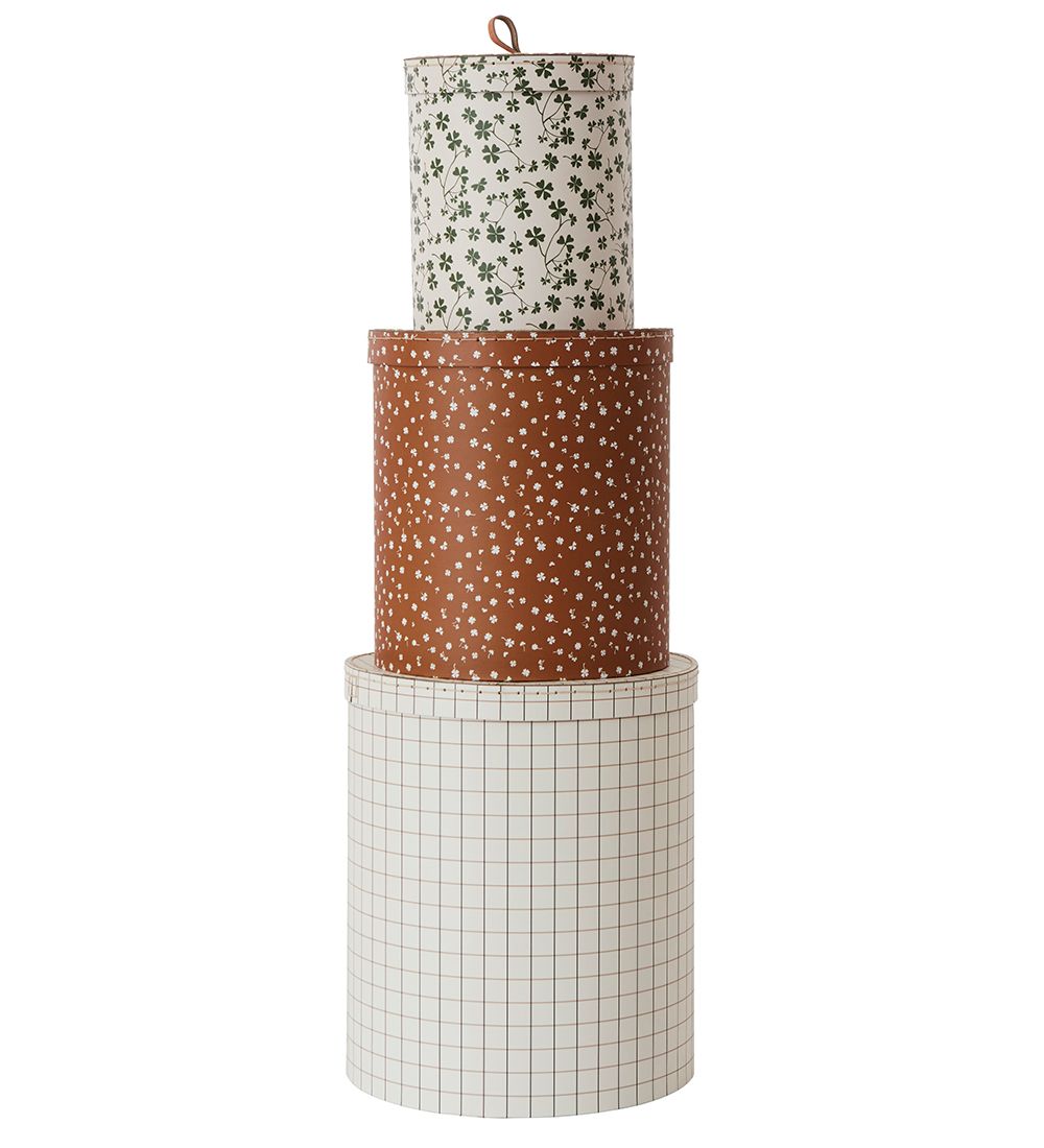 OYOY Opbevaringsbokse - Rund - 3 stk. - 28/23/17 cm - Multi