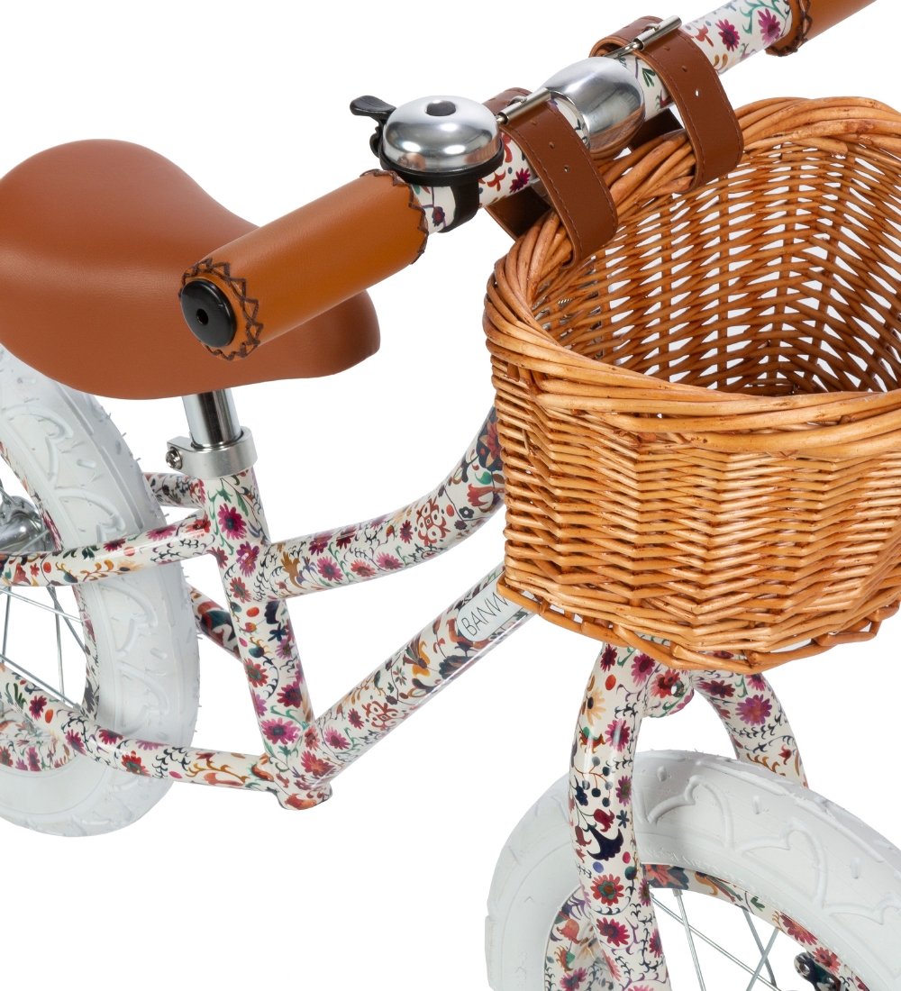 Banwood Løbecykel - First Go! - Antropologie - Hvid m. Blomster