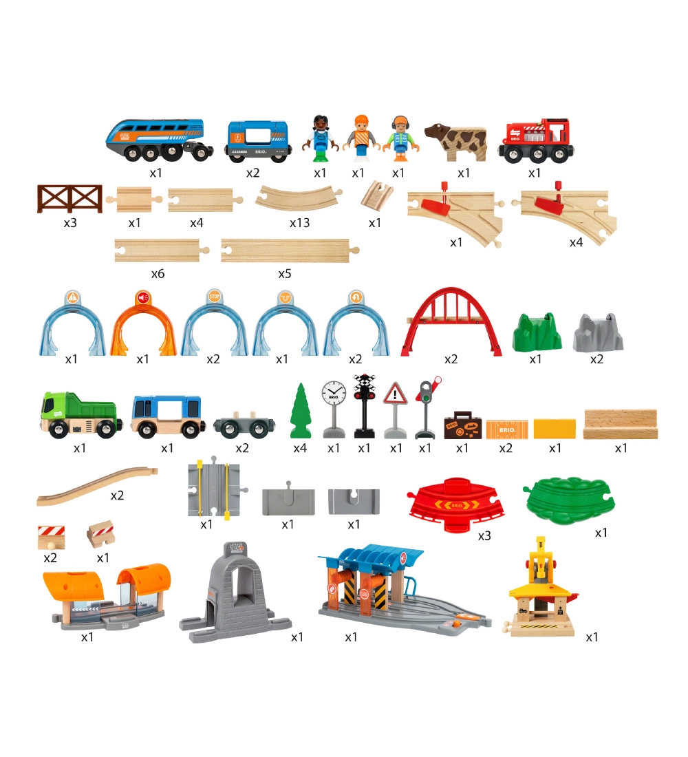 BRIO Legetøj - Tunnel Deluxe-sæt - 91 dele 33977