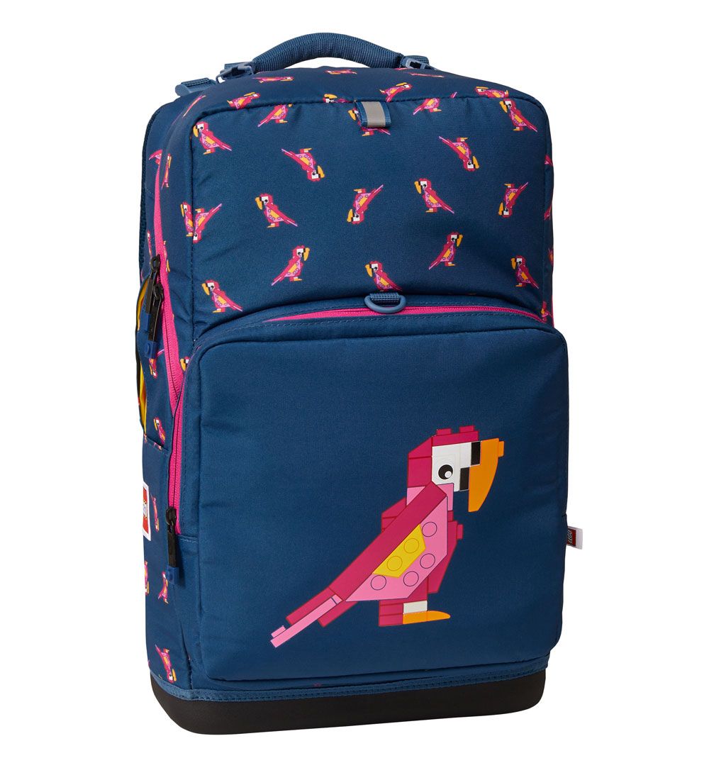 LEGO® Skoletaske m. Gymnastikpose - Parrot - Blå/Mønster