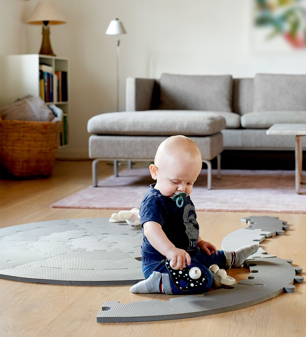 BabyDan Legegulv - Ø 110 cm - Round About - Grå