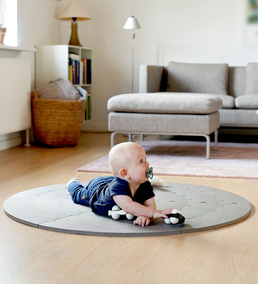 BabyDan Legegulv - Ø 110 cm - Round About - Grå