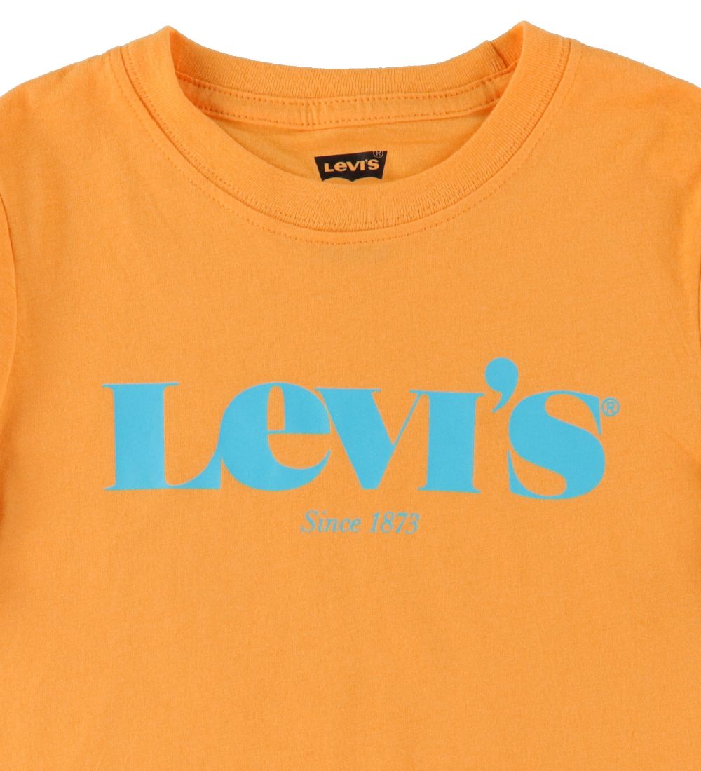 Levis T-shirt - Kumquat Yellow m. Logo