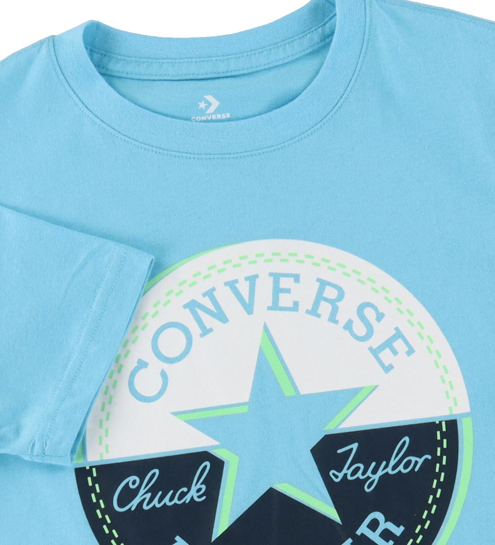 Converse T-shirt - Bleached Cyan m. Logo