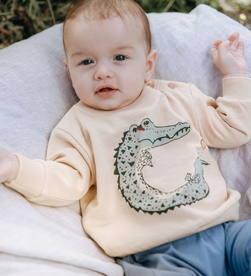 Soft Gallery Sweatshirt - Baptiste - Beige m. Krokodille