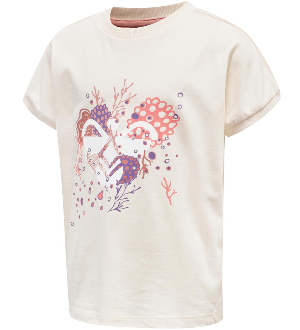 Hummel T-shirt - hmlAtlantis - Hvid m. Print