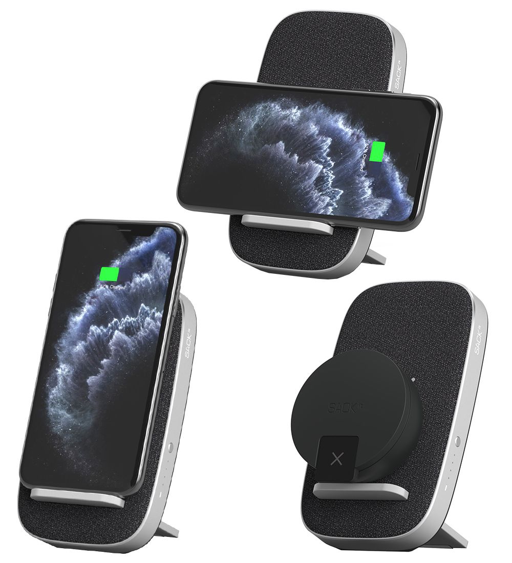 SACKit Oplader/Powerbank - CHARGEit - Wireless - Sort - 6.000mAh
