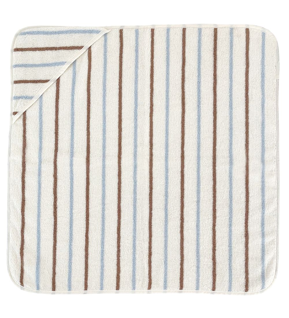 OYOY Babyhåndklæde - 100x100 cm - Raita - Karamel/Ice Blue