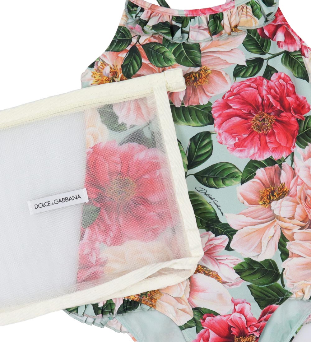 Dolce & Gabbana Badedragt - Blå m. Rosa Blomster