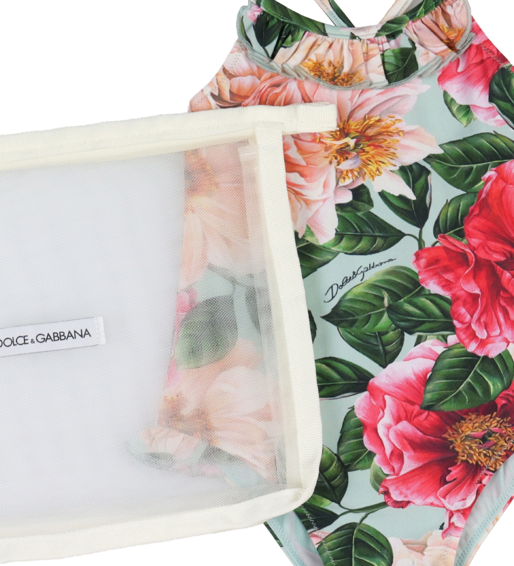 Dolce & Gabbana Badedragt - Blå m. Rosa Blomster