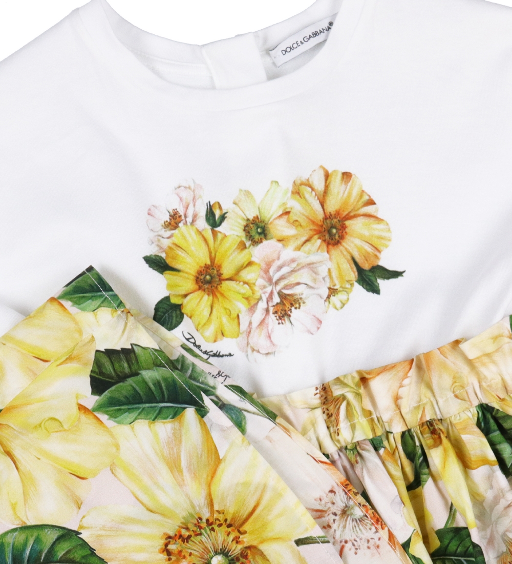 Dolce & Gabbana Kjole - Gul m. Blomster