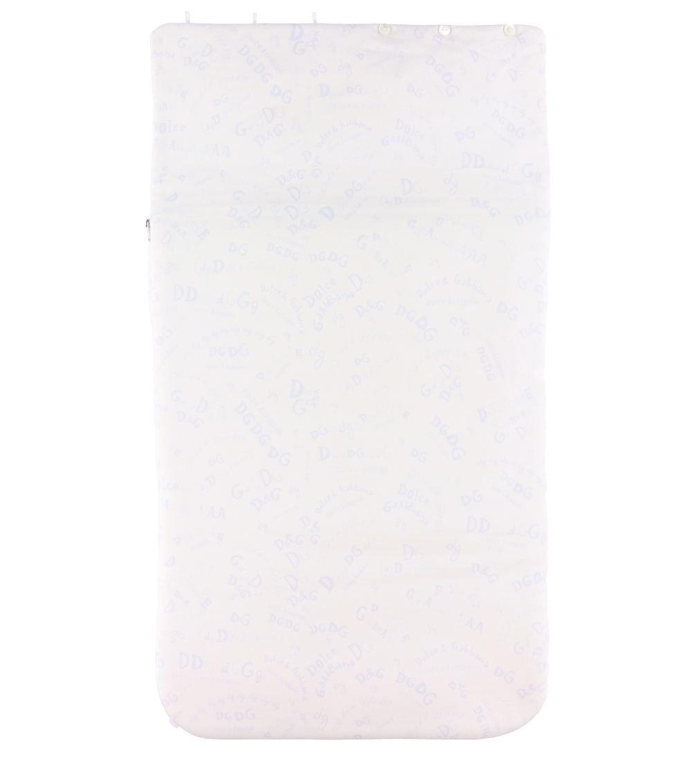 Dolce & Gabbana Kørepose - 80 cm - Hvid m. Blå Logoer
