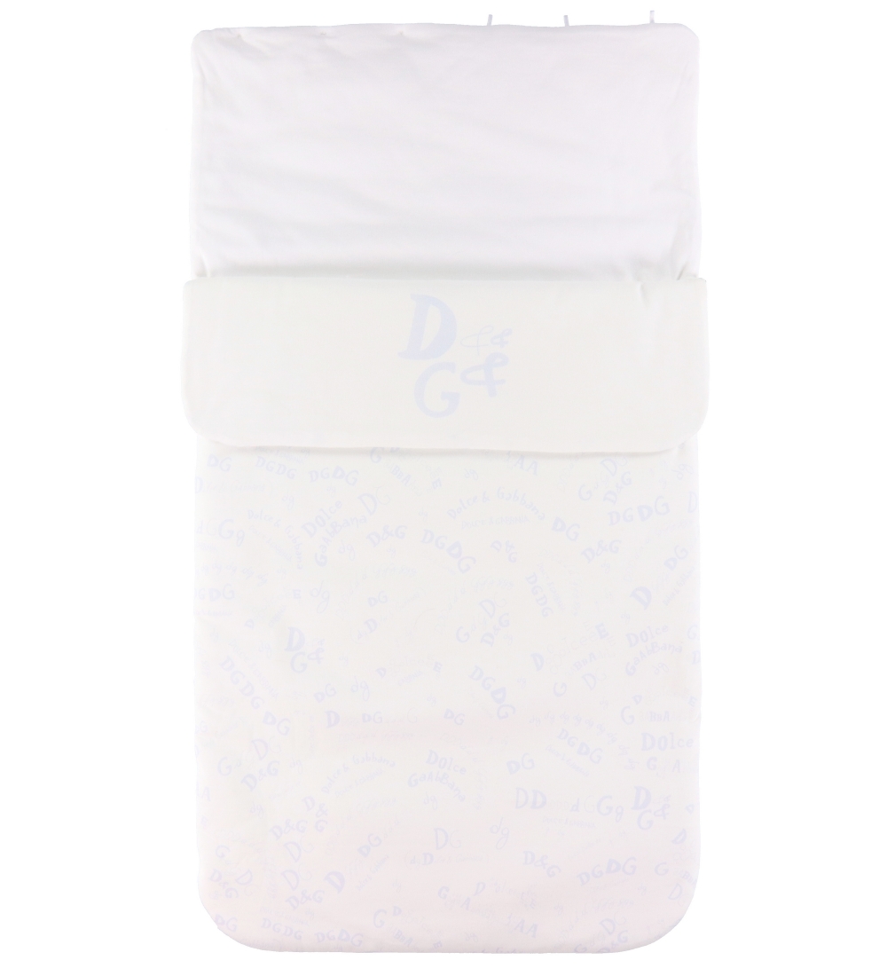Dolce & Gabbana Kørepose - 80 cm - Hvid m. Blå Logoer