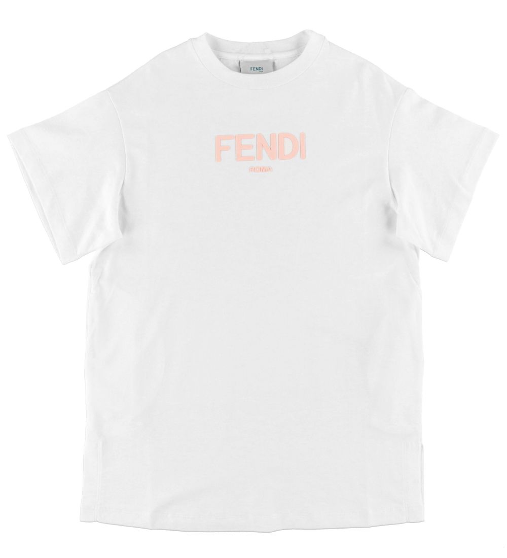 Fendi T-shirt - Hvid m. Lyserød Logo