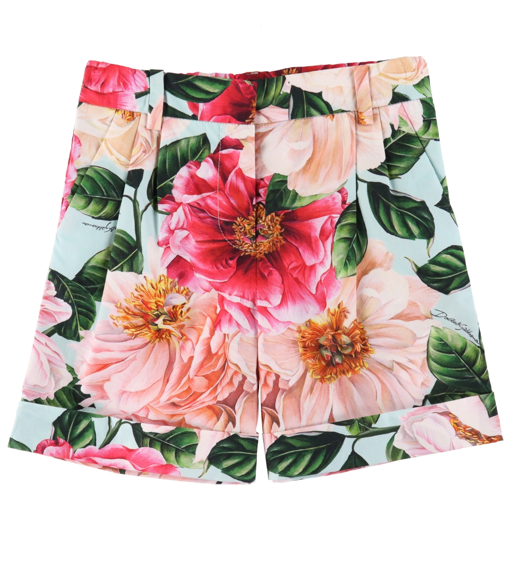 Dolce & Gabbana Shorts - Blå m. Rosa Blomster