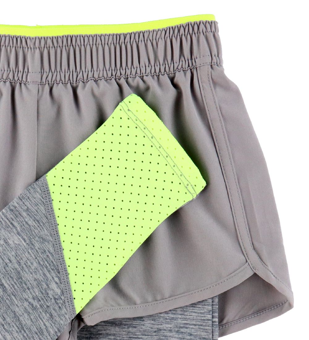 Stella McCartney Kids Leggings - Gråmeleret m. Neongul