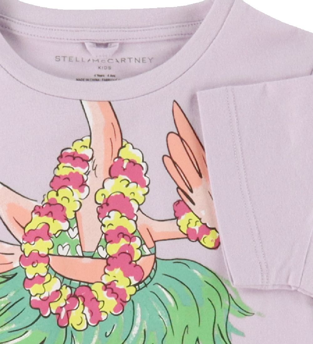 Stella McCartney Kids T-shirt - Lavendel m. Hawaii Flamingo