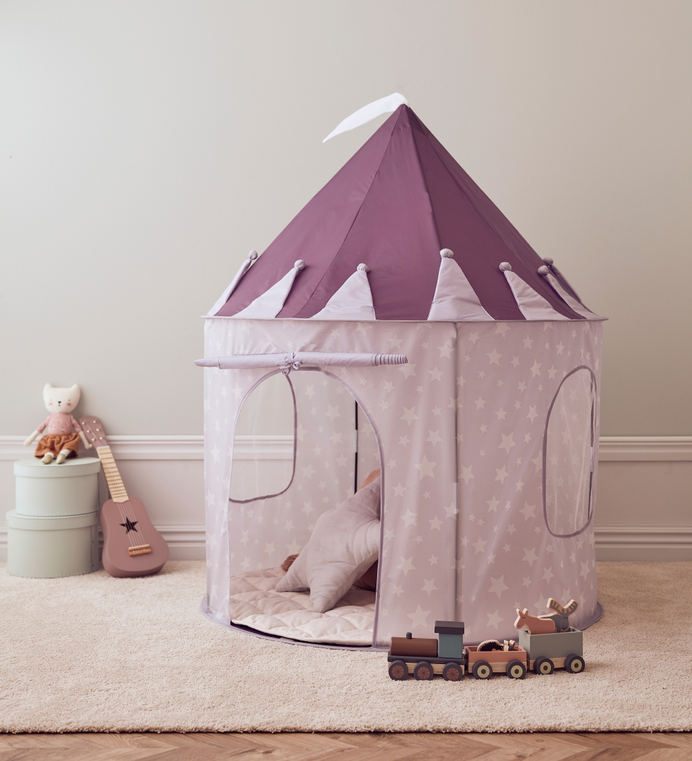 Kids Concept Legetelt - 100x130 cm - Lilla m. Stjerner