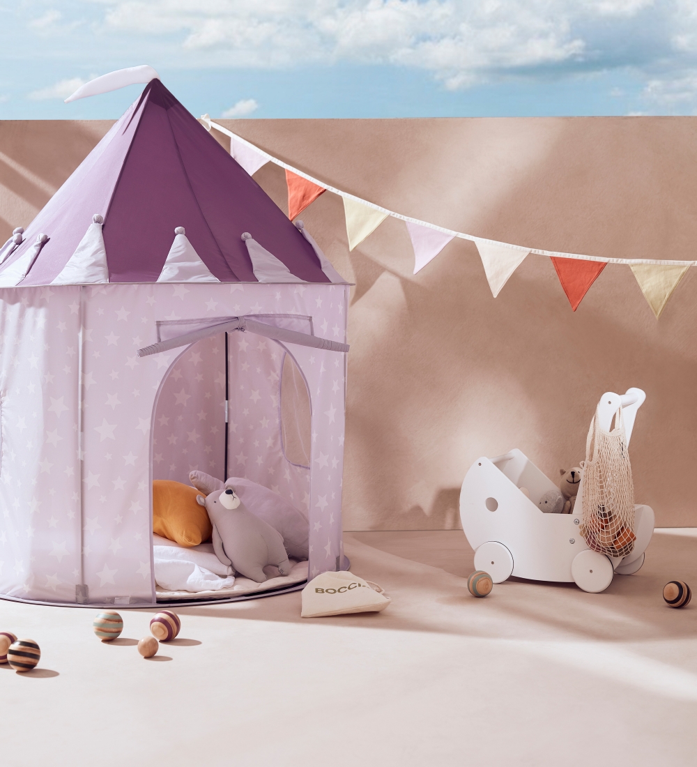 Kids Concept Legetelt - 100x130 cm - Lilla m. Stjerner