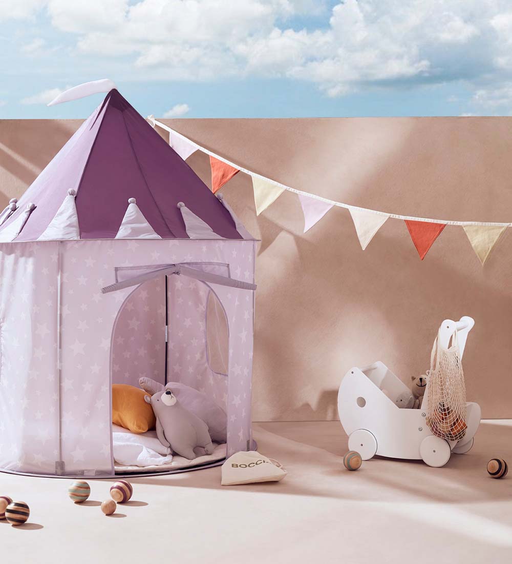 Kids Concept Legetelt - 100x130 cm - Lilla m. Stjerner