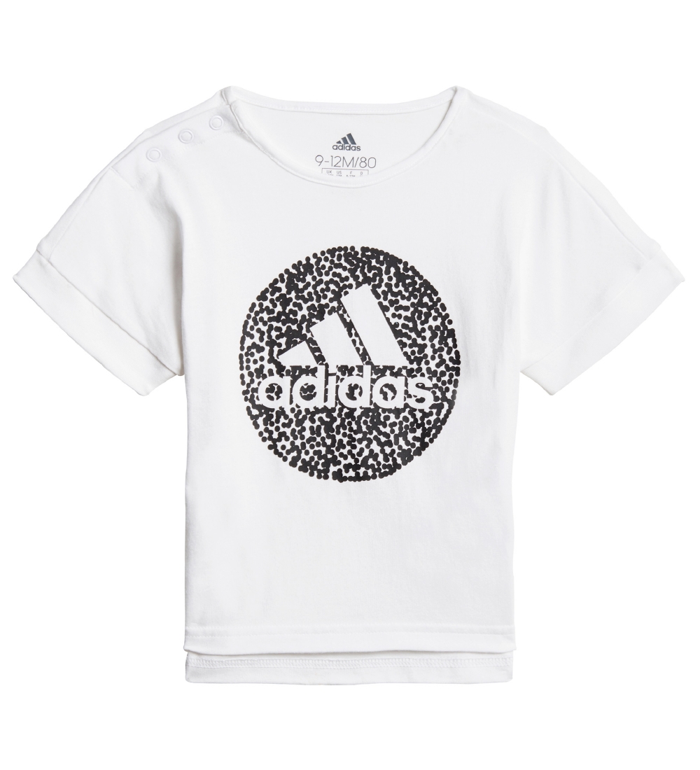 adidas Performance Trningsst - Leggings/T-shirt - Sort/Hvid