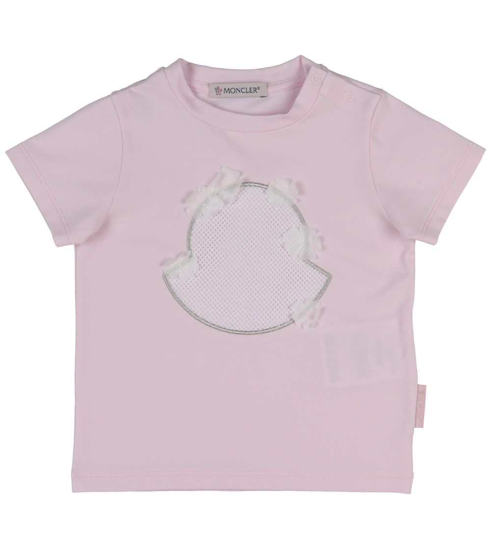 Moncler T-shirt - Rosa m. Mesh/Tyl
