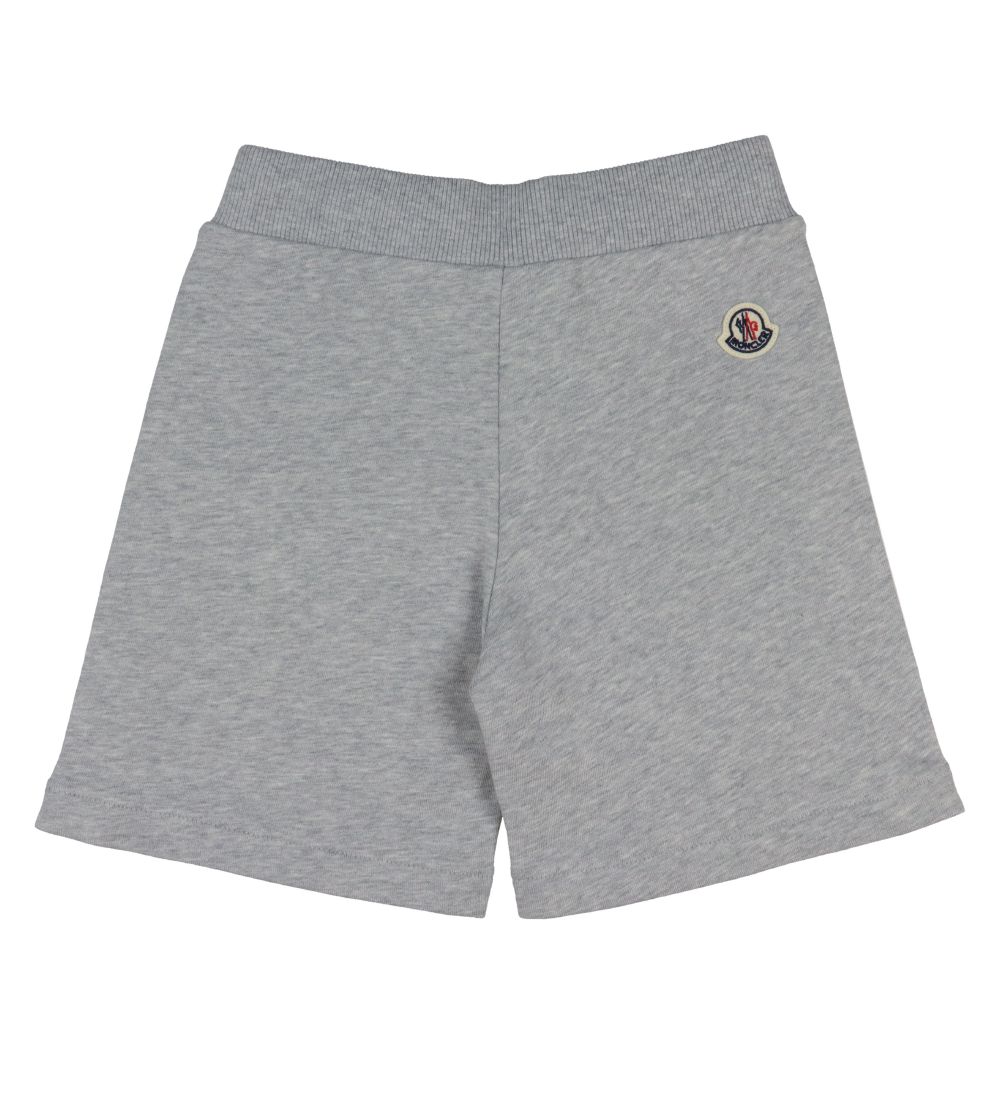 Moncler Sweatshorts - Gråmeleret m. Hvid