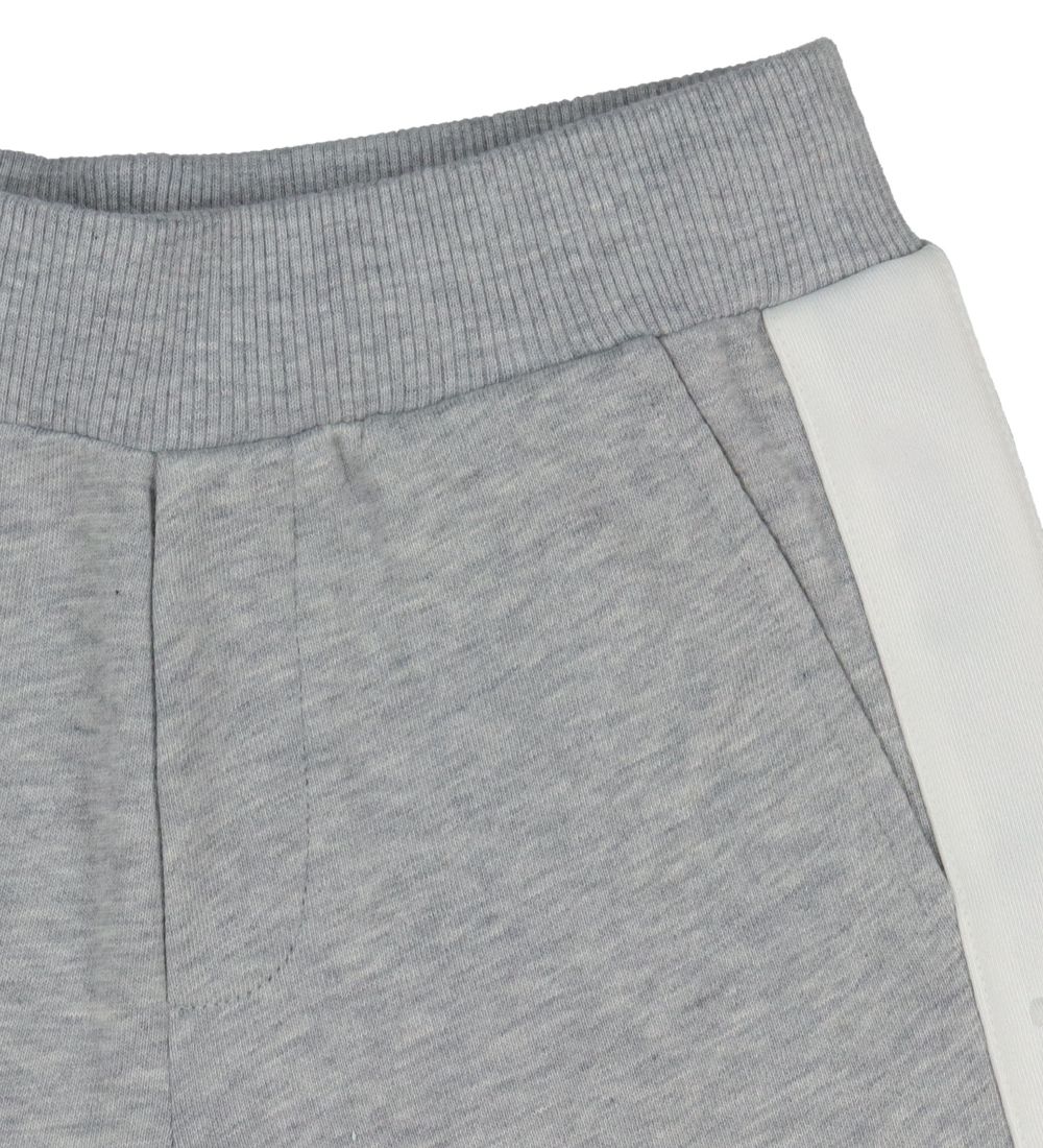 Moncler Sweatshorts - Gråmeleret m. Hvid