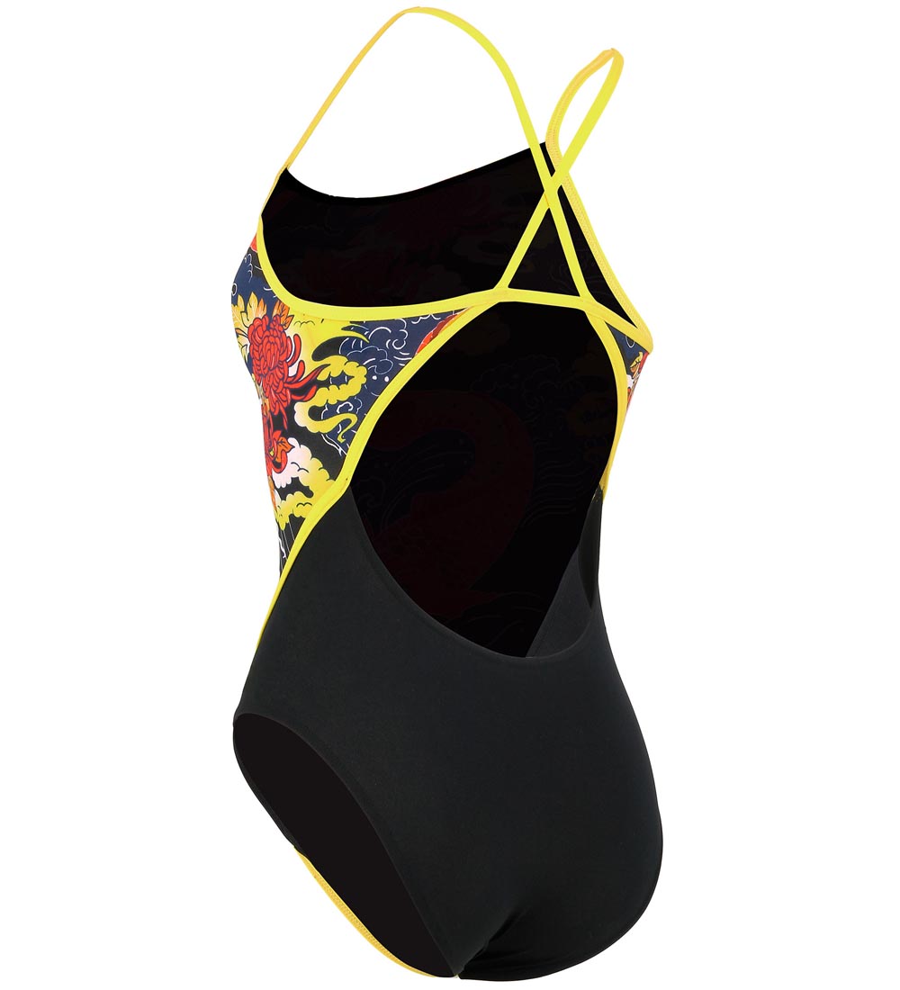 Phelps Badedragt - UV50+ - Sort m. Blomster