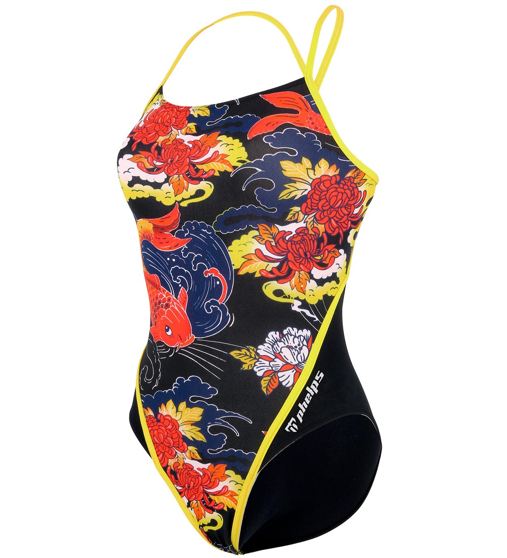 Phelps Badedragt - UV50+ - Sort m. Blomster