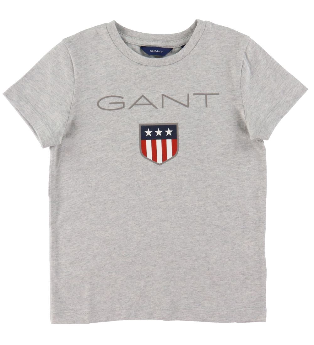 GANT T-shirt - Shield - Lysegrmeleret