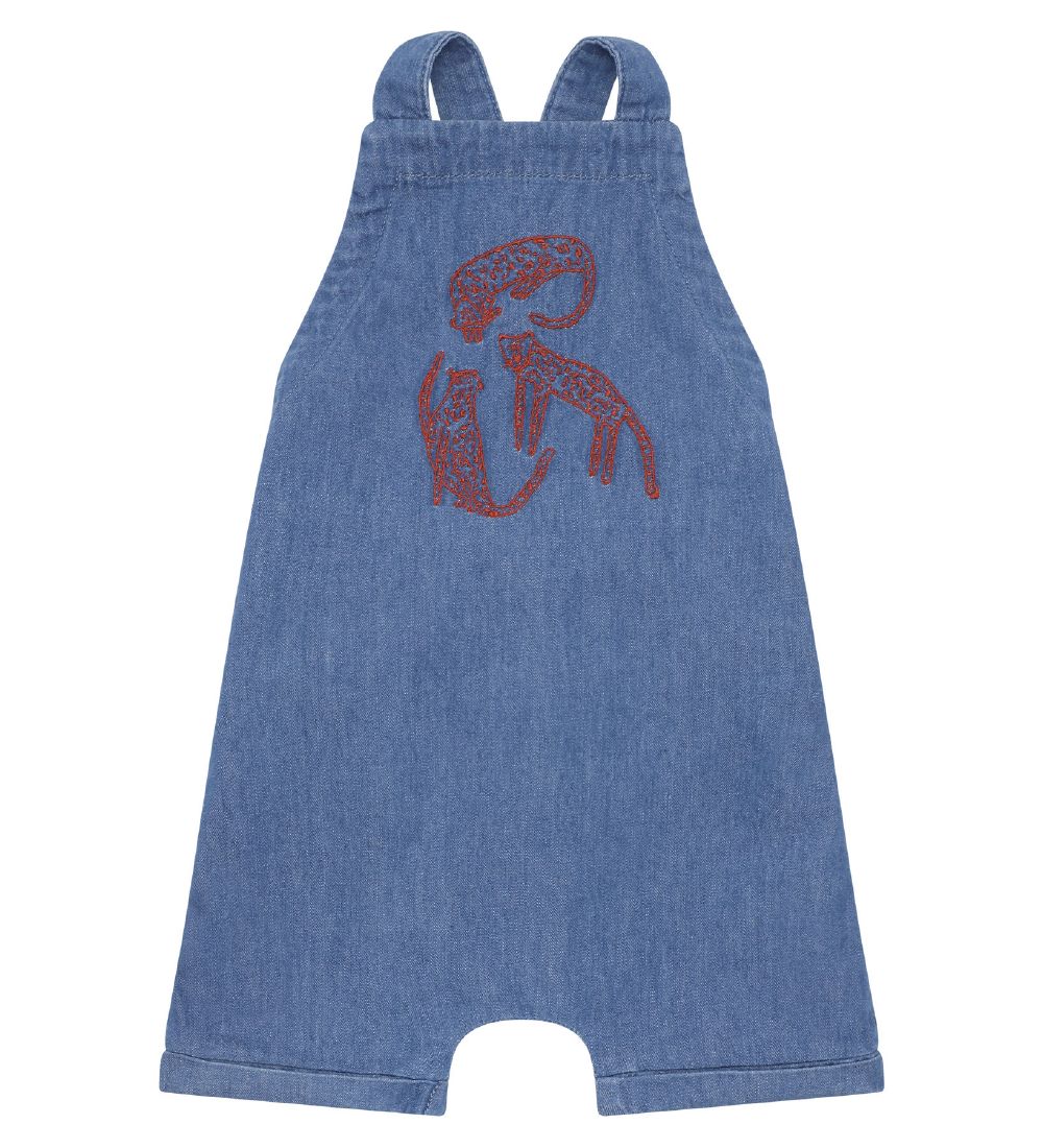 Soft Gallery Smækbukser - Frisco - Denim Blue/Rød m. Leoparder