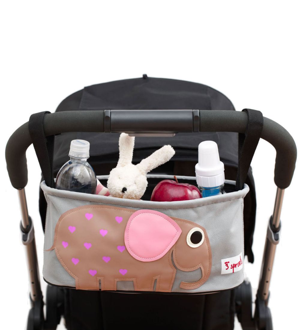 3 Sprouts Barnevognstaske - 32x15x13 - Elefant