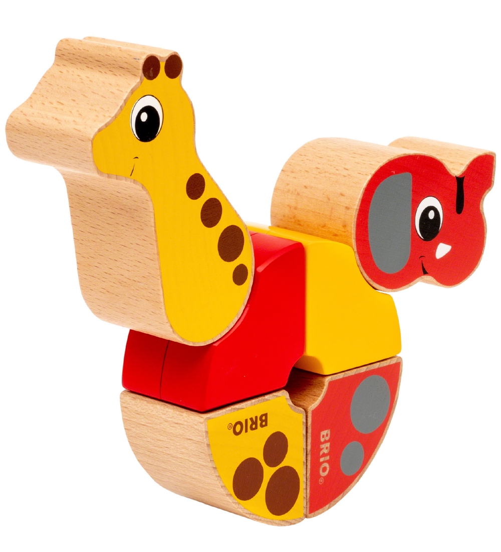 BRIO Magnetisk Legetøj - 6 dele - Giraf og Elefant 30284
