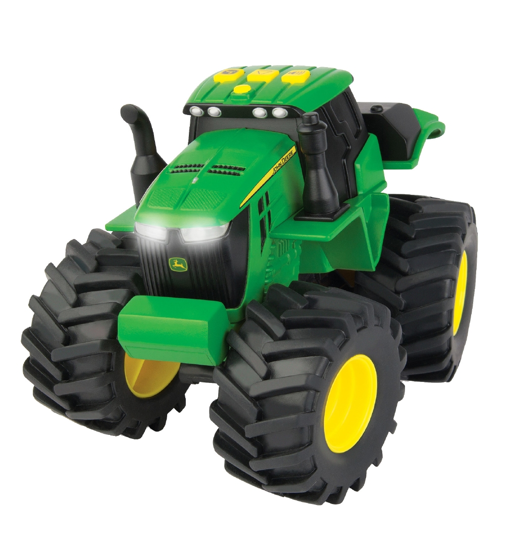 John Deere Traktor m. Lys/Lyd - Gul/Grøn