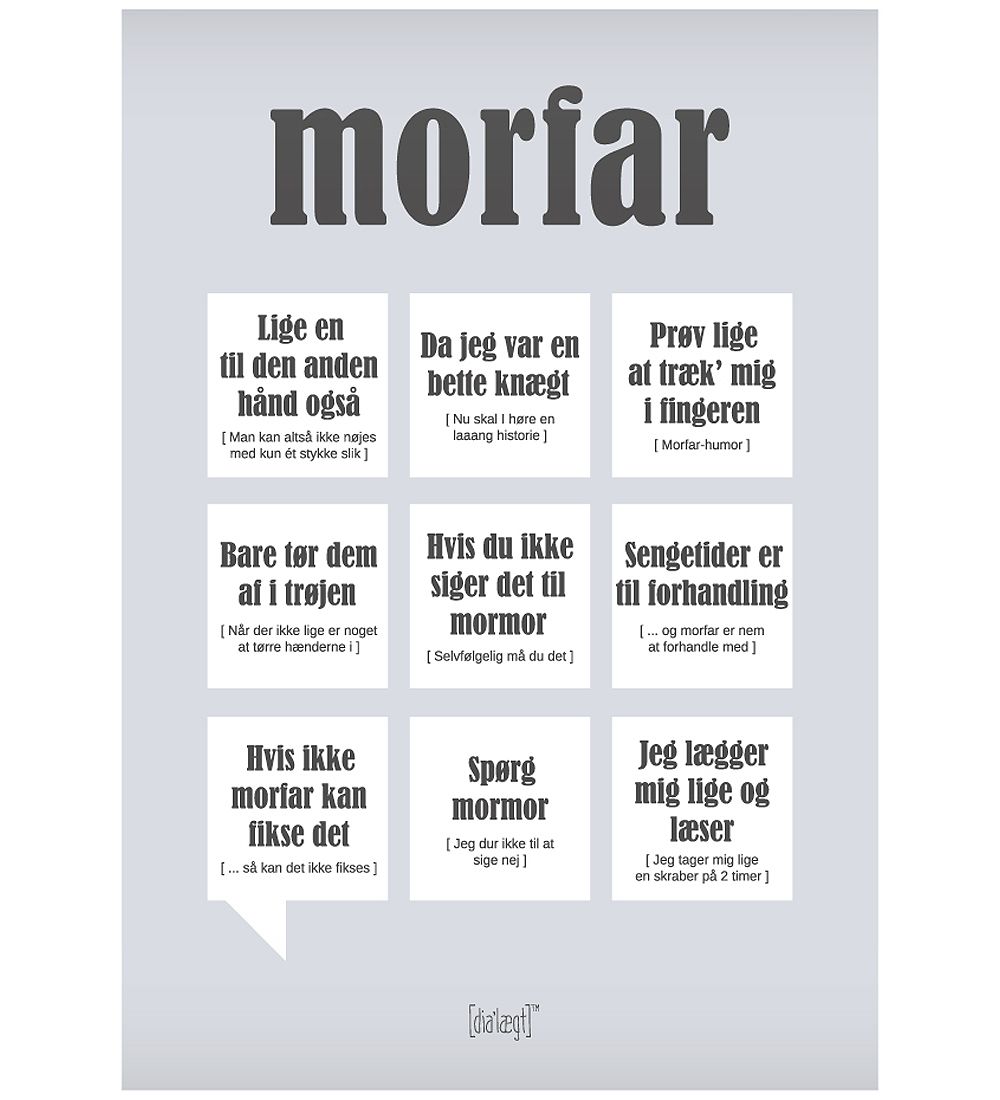 Dialægt Plakat - 50x70 - Morfar
