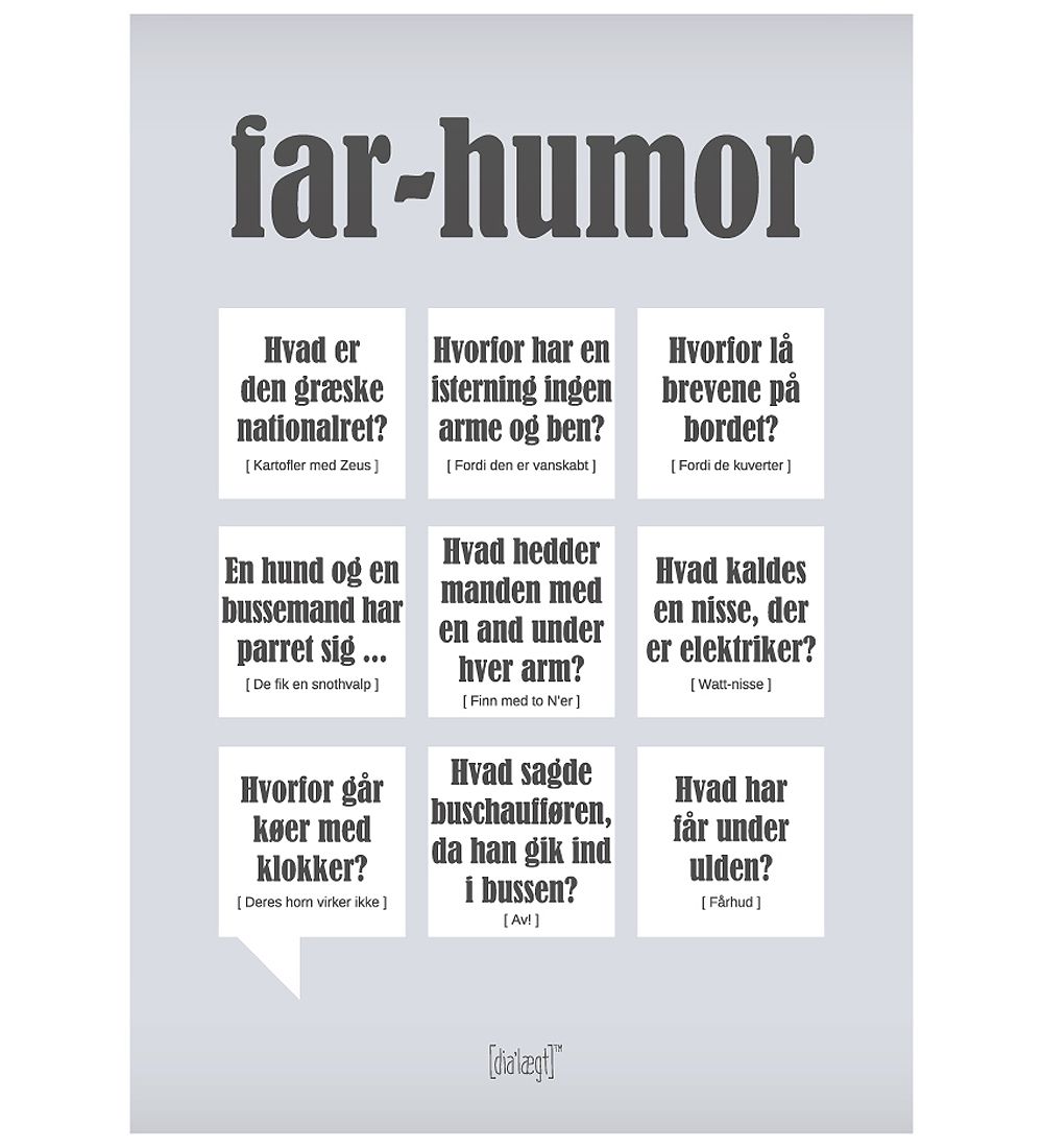 Dialægt Plakat - 50x70 - Far Humor