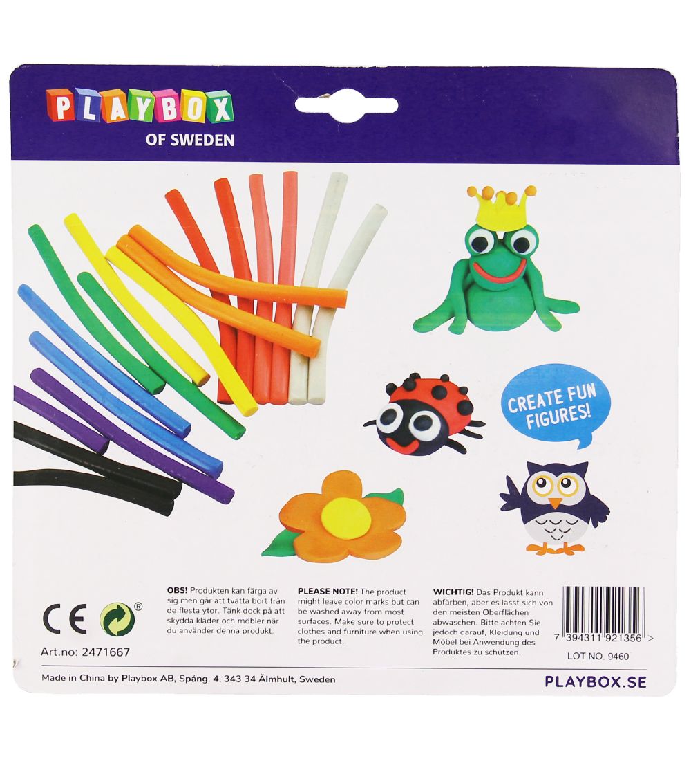 Playbox Modellervoks - 12 farver - 20 g