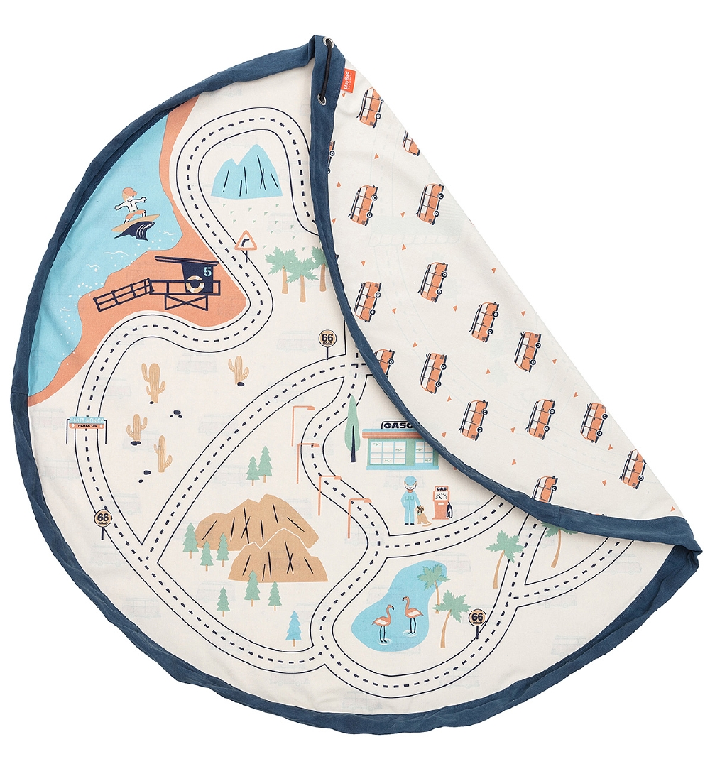 Play&Go Legetøjstæppe - Ø: 140 cm - L.A. Roadmap