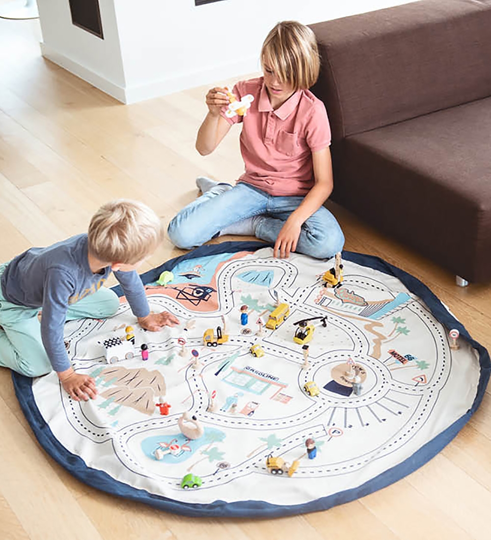 Play&Go Legetøjstæppe - Ø: 140 cm - L.A. Roadmap