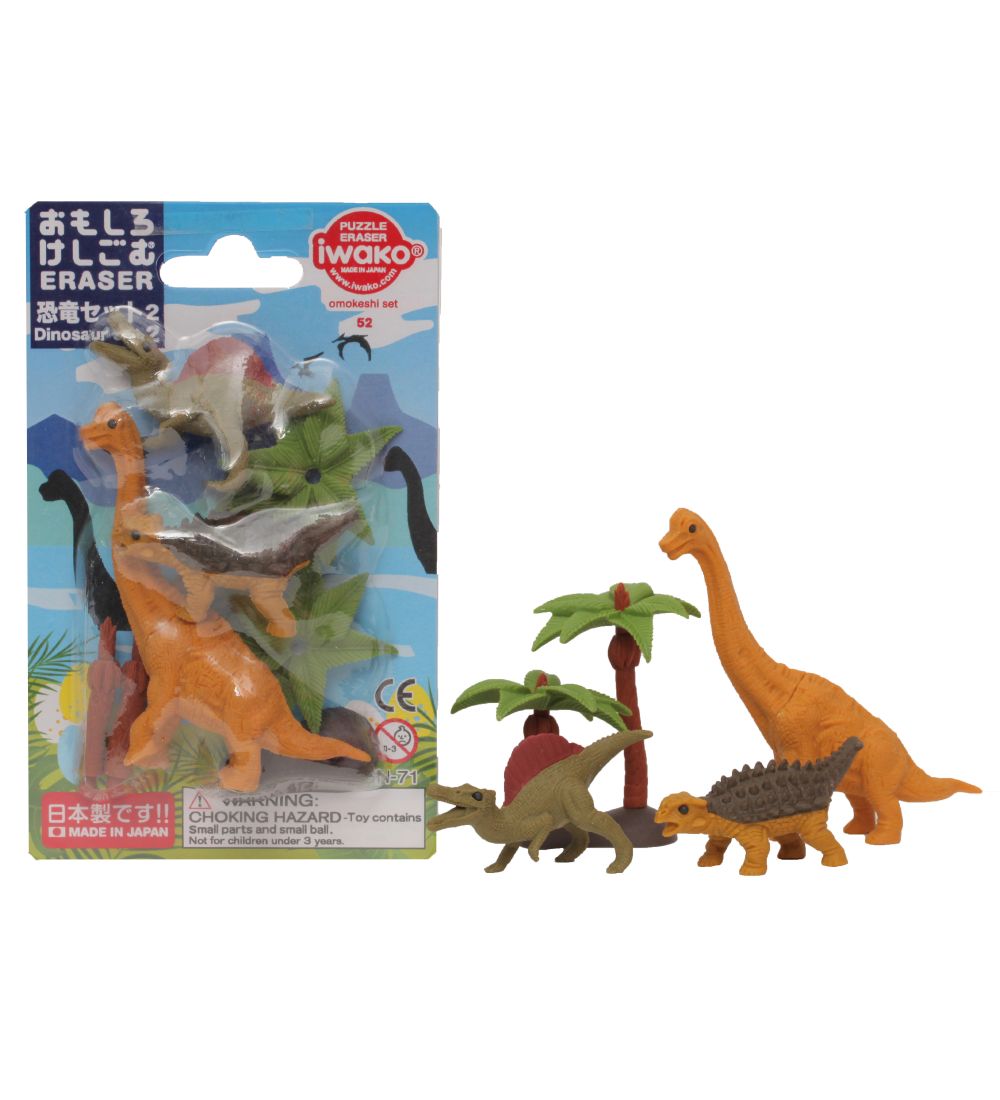Iwako Viskelædere - Dinosaur Sæt 2 - 7 Dele