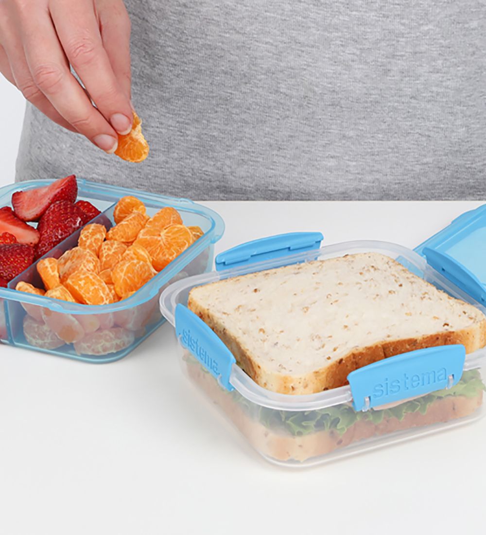 Sistema Madkasse - Lunch Stack Square - 1,24 l - Lilla