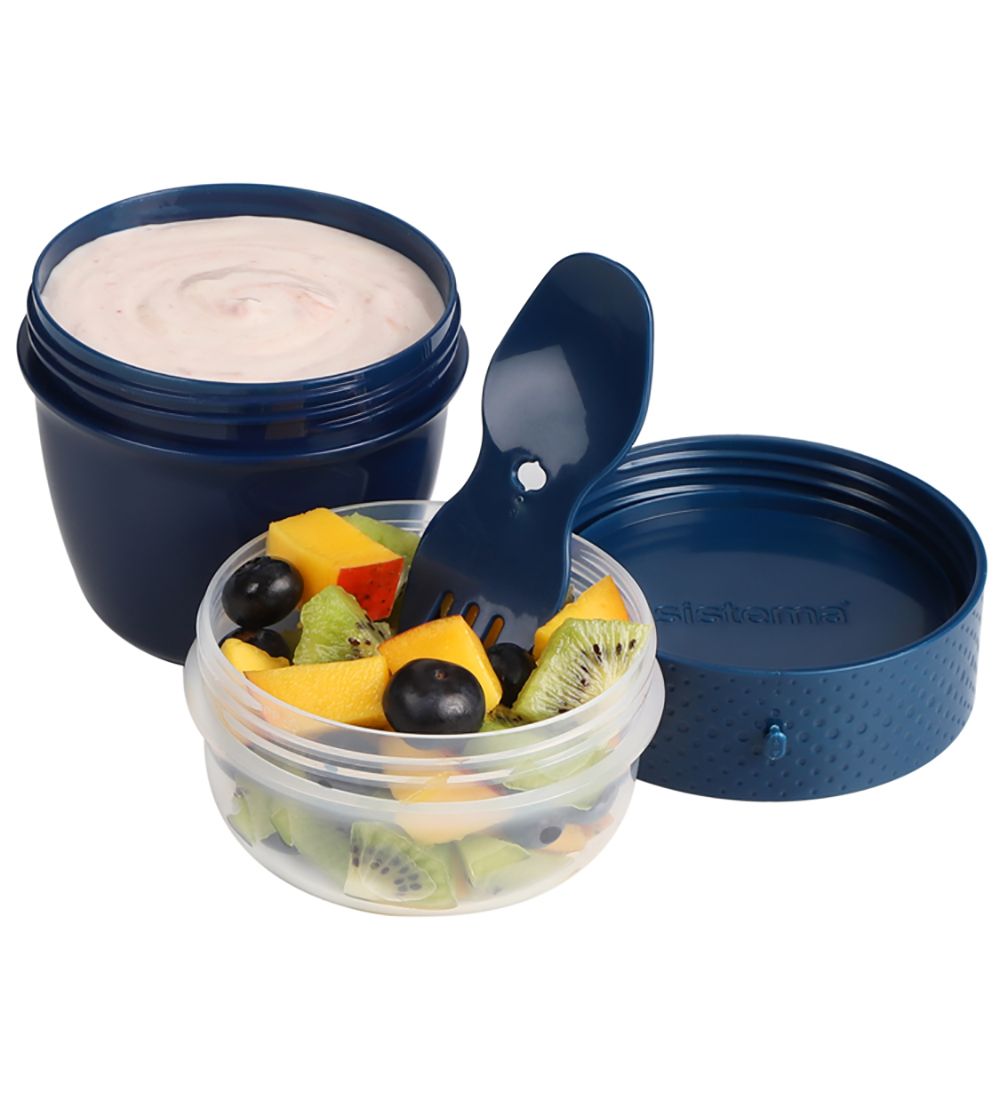 Sistema Madkasse m. Bestik - Snack Capsule Renew - 515 ml - Navy