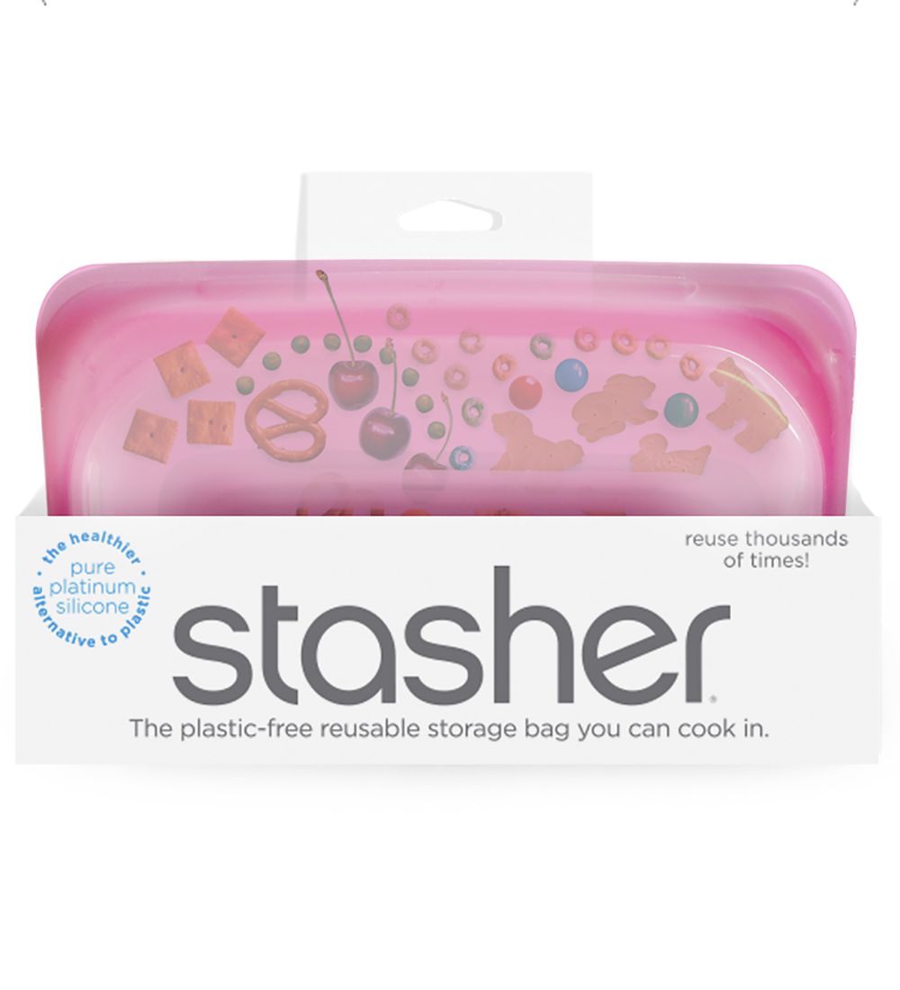 Stasher Opbevaringspose - Snack - 293,5 ml - Raspberry