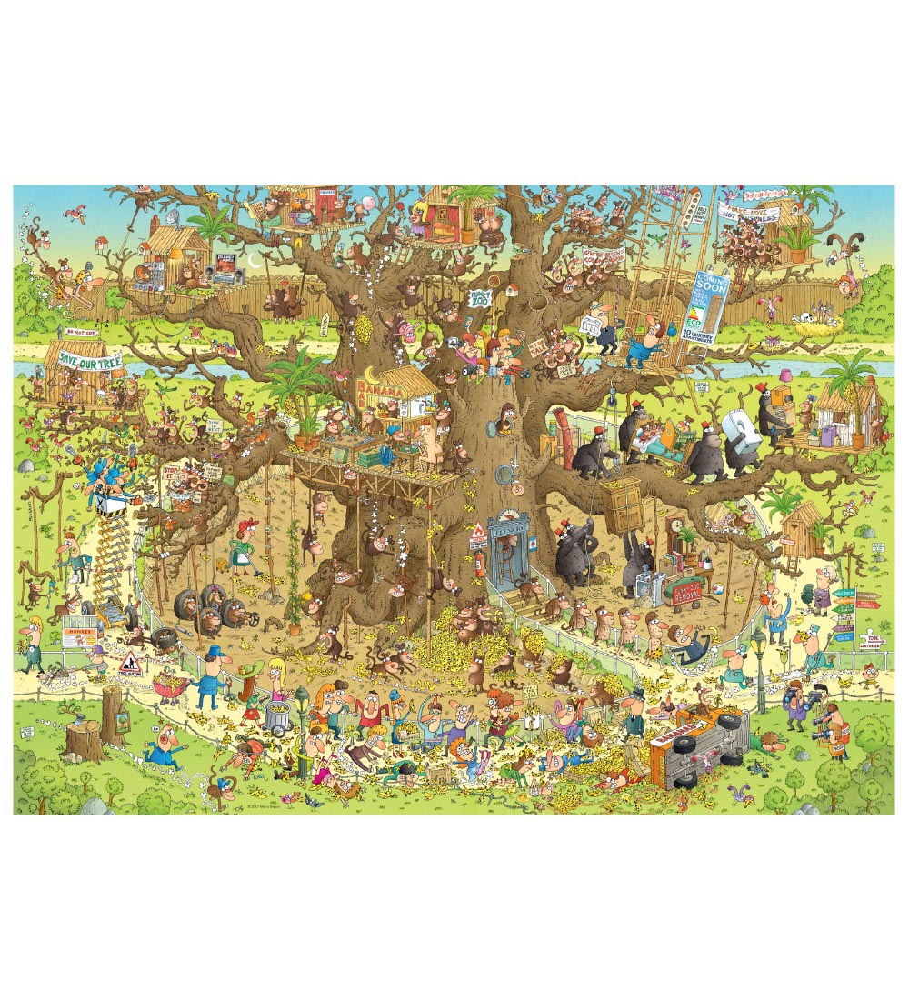 Heye Puzzle Puslespil - 1000 Brikker - Monkey Habitat