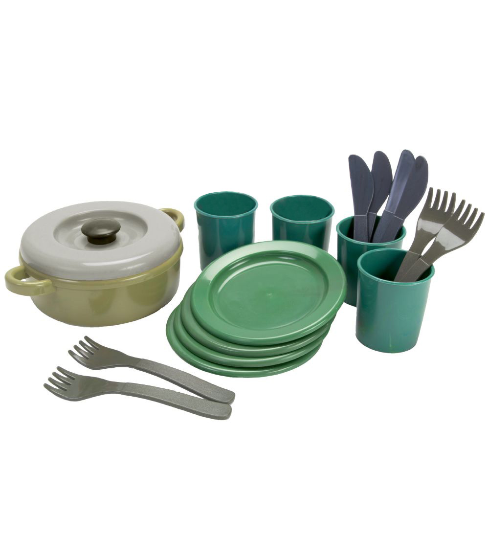 Dantoy Green Bean Spisestel - 18 Dele - Assorterede Jordfarver